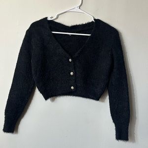 SHEIN Pearl button crop sweater